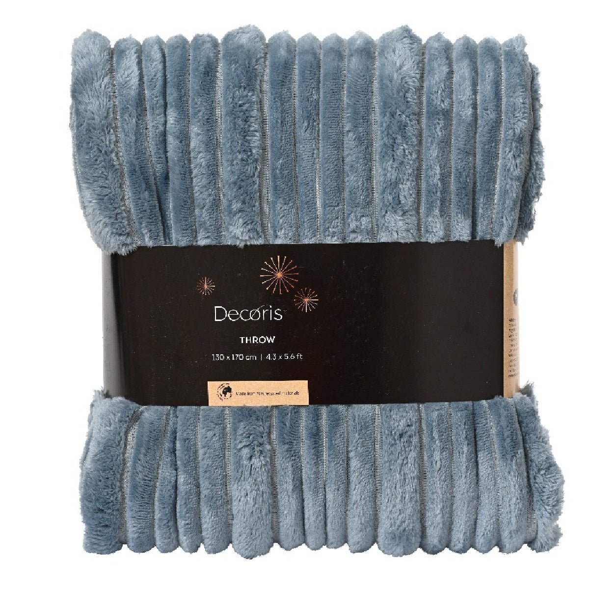 Decoris Throw Polyester Irregular Stripe 130 x 170cm Blue - THROWS/BLANKETS - Beattys of Loughrea