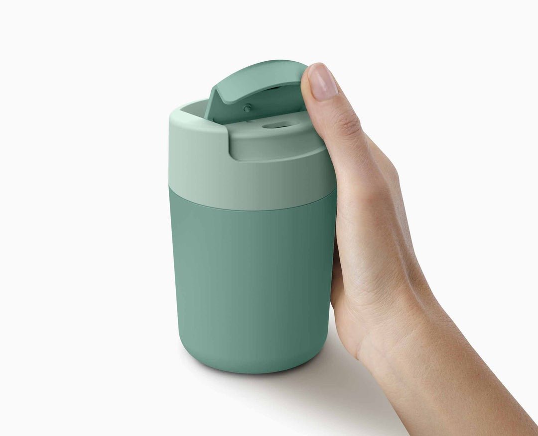 Joseph Joseph Sipp™ Green Travel Mug with Hygienic Lid 340ml - FLASKS - Beattys of Loughrea