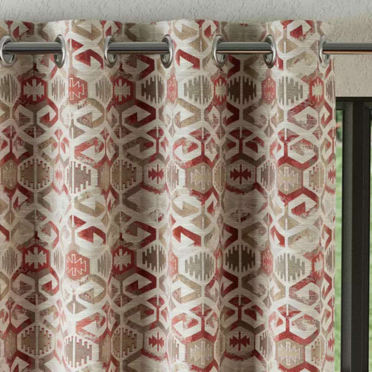 Peru Rust Polar Fleece Curtains – E.A. Designs (90" x 90")