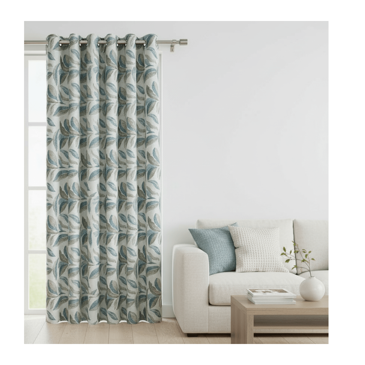 EA Delaney Madrid Interlined Eyelet Curtains (90" x 90") - Green - CURTAINS - READY MADE - Beattys of Loughrea