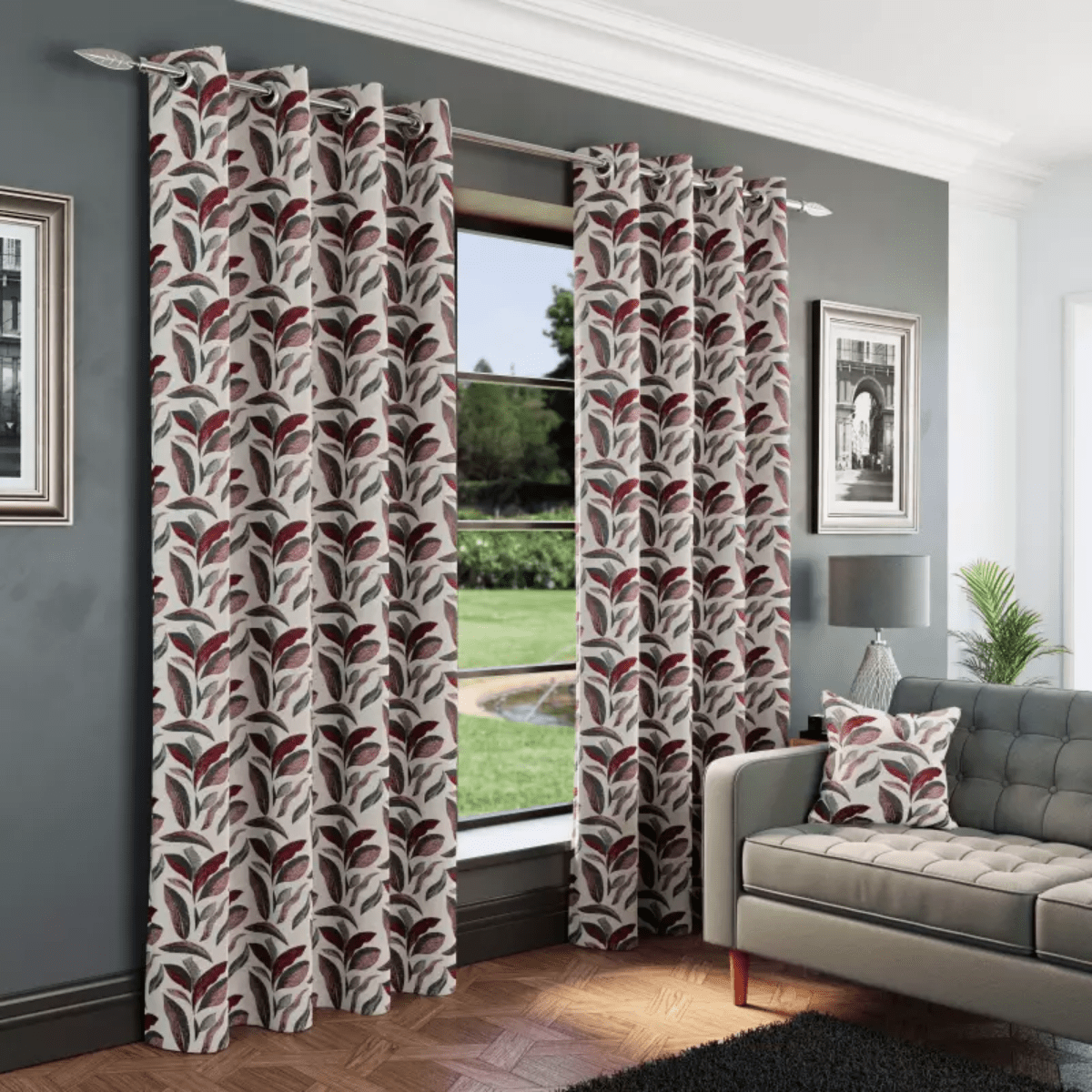 Madrid Red Lined Curtains – 90 × 90 (229 × 229 cm) - CURTAINS - READY MADE - Beattys of Loughrea