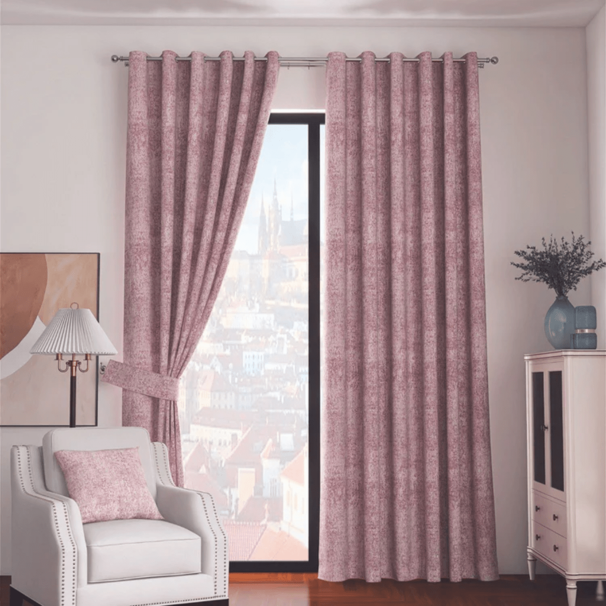 Fiesta Blossom Ring Top Curtains (66" x 72") - CURTAINS - READY MADE - Beattys of Loughrea