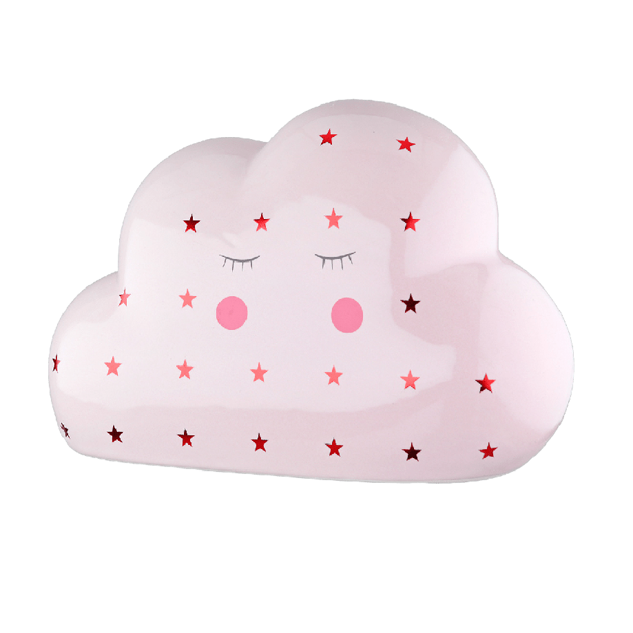 Ceramic Pink Cloud Money Box 10cm - ORNAMENTS - Beattys of Loughrea