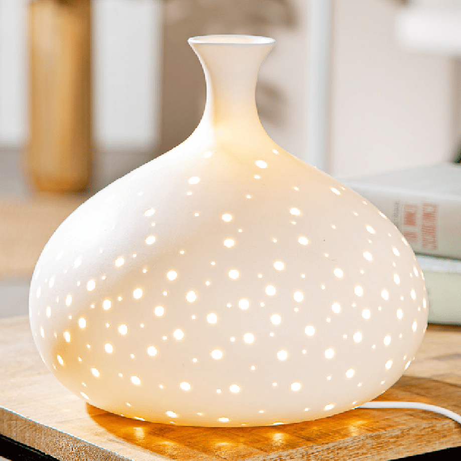 White Porcelain Galaxy Table Lamp 22cm - TABLE/BEDSIDE LAMPS - Beattys of Loughrea