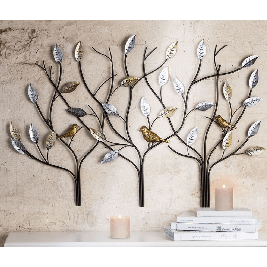 Tree with Birds Wall Art 104cm x 71cm - WALL PLAQUE/STATUES - Beattys of Loughrea