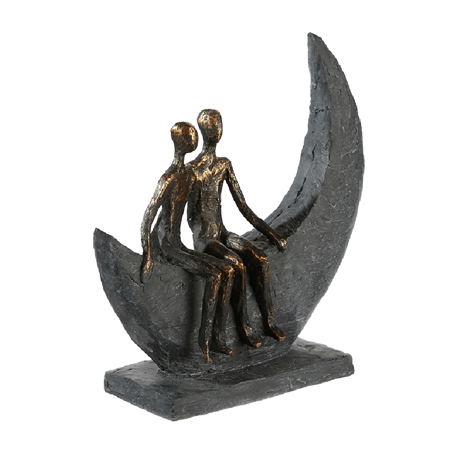 Moon and Couple Sculpture 23cm - ORNAMENTS - Beattys of Loughrea