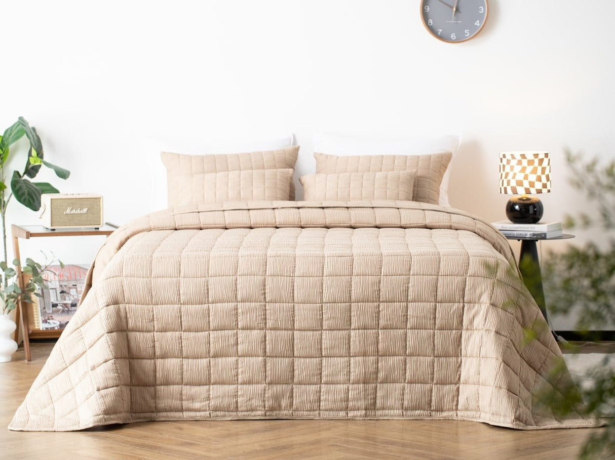 REZA - Bedspread 240x260 cm - Irish Cream - beige - BED SPREADS/COVERS/QUILTS - Beattys of Loughrea