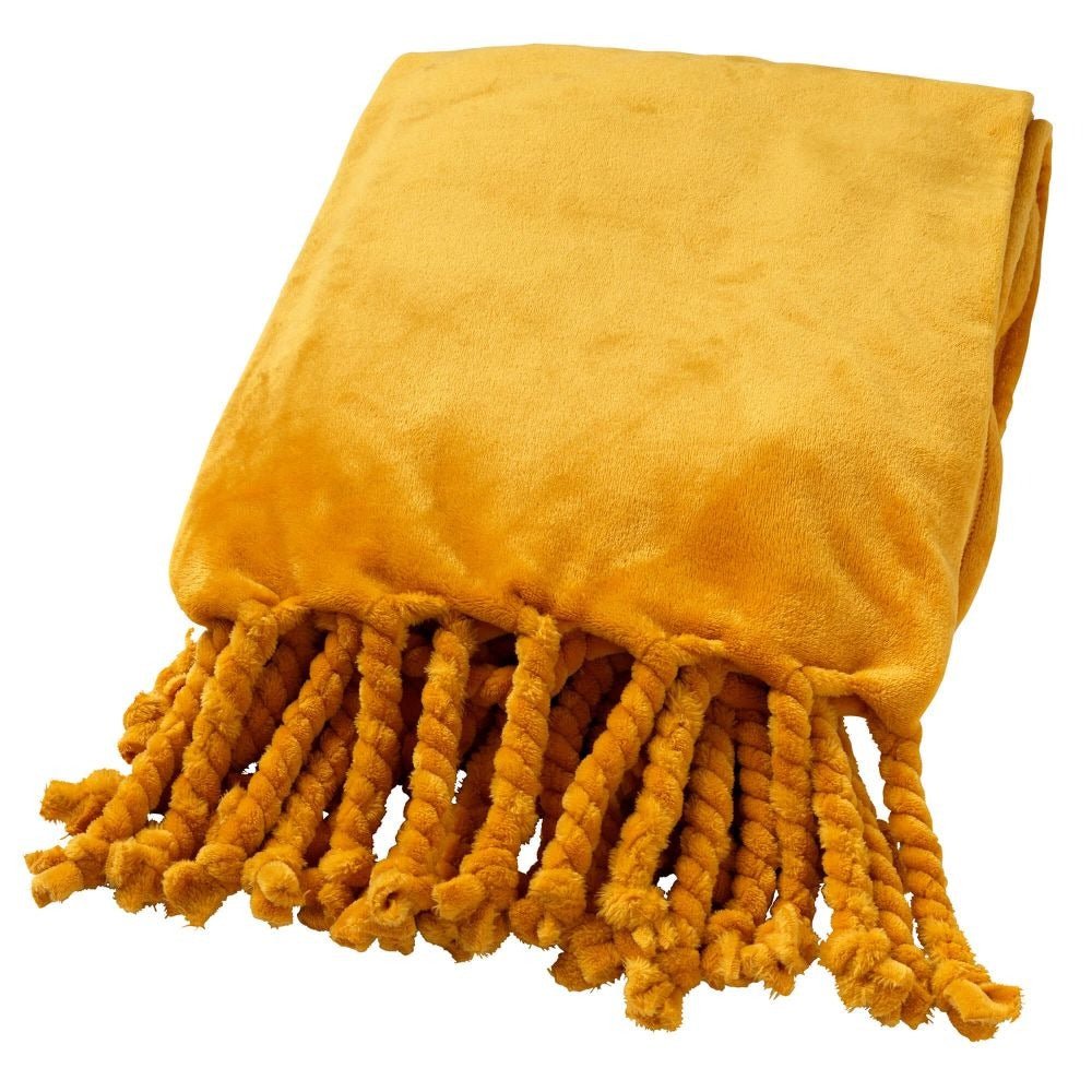 FLORIJN - Plaid 150x200 cm Golden Glow - Yellow - ochre - THROWS/BLANKETS - Beattys of Loughrea