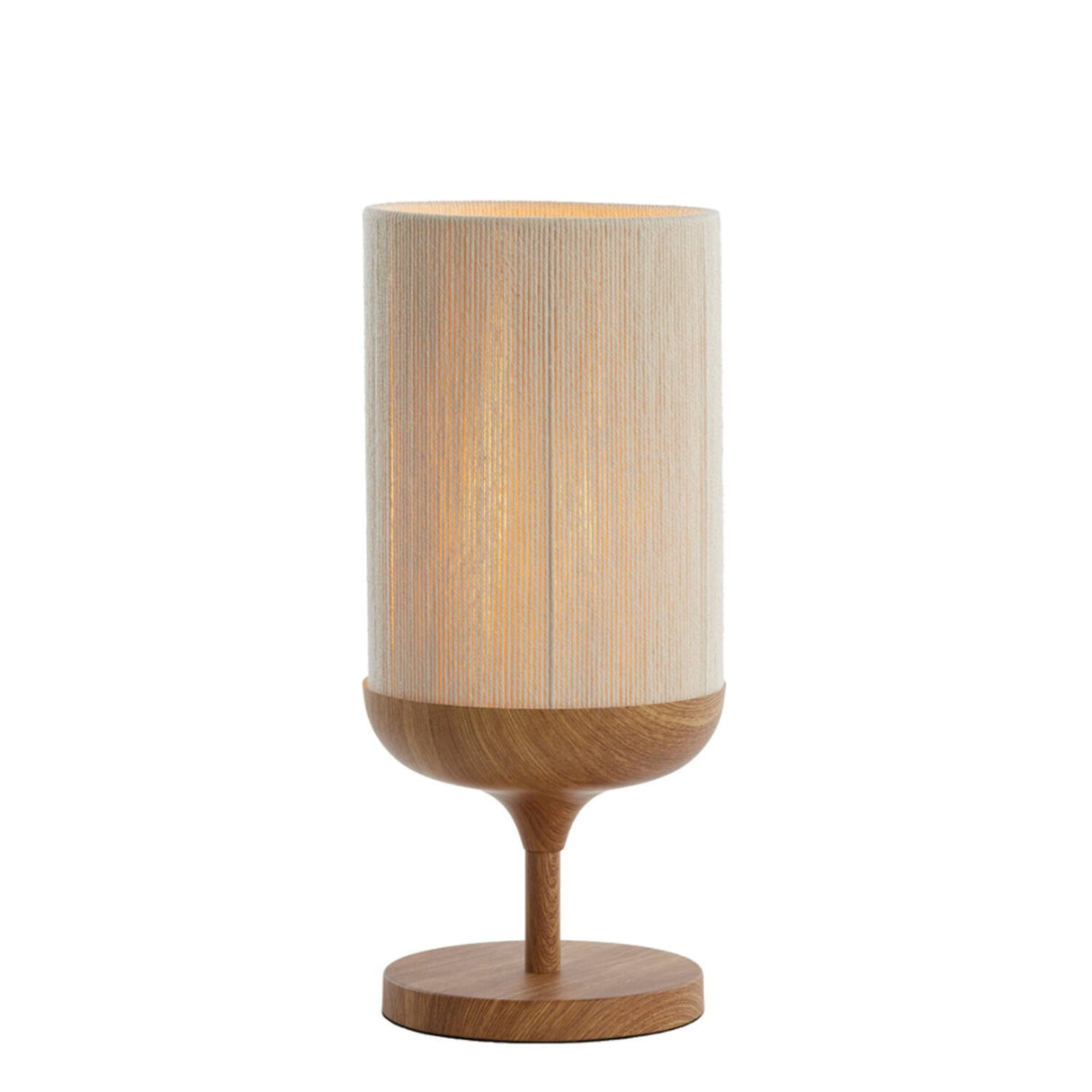 Table lamp 22.5 x 50cm DANIA Wood Print Natural Rope Cream - TABLE/BEDSIDE LAMPS - Beattys of Loughrea