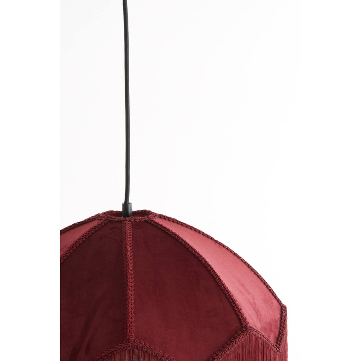 Hanging Pendant 40 x 33cm MALACIA Velvet Burgundy - CEILING LIGHTS - Beattys of Loughrea