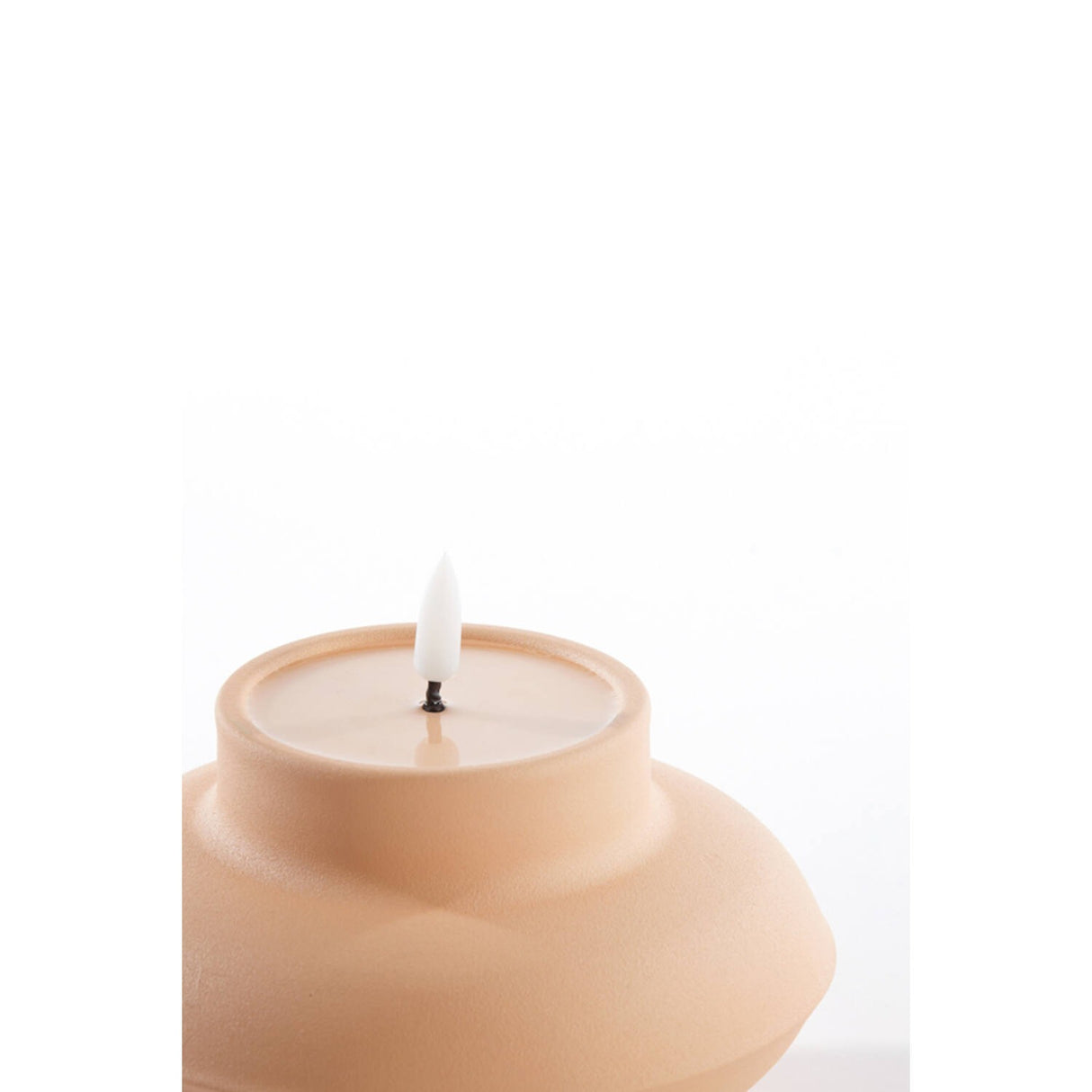 Battery Operated LED Candle 14 x 10.5cm JAYDIE Light Peach - TABLE/BEDSIDE LAMPS - Beattys of Loughrea