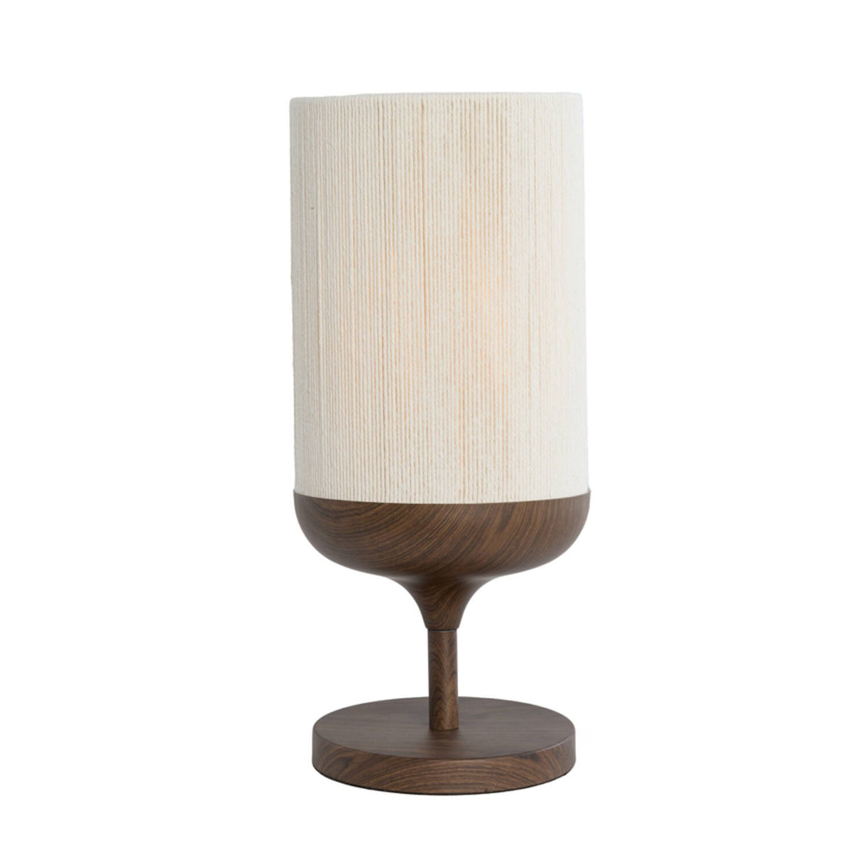 Table Lamp 22.5 x 50cm DANIA Wood Print Dark Brown & Rope Cream - TABLE/BEDSIDE LAMPS - Beattys of Loughrea