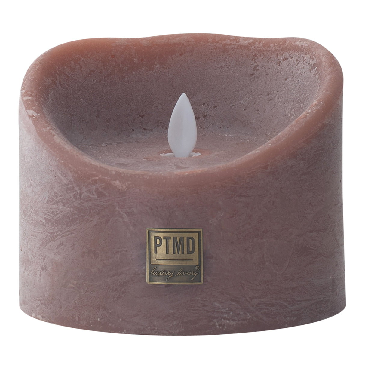 12cm Led Light Candle Rustic Brown Moveable Flame - BATTERY LED CANDLES - Beattys of Loughrea
