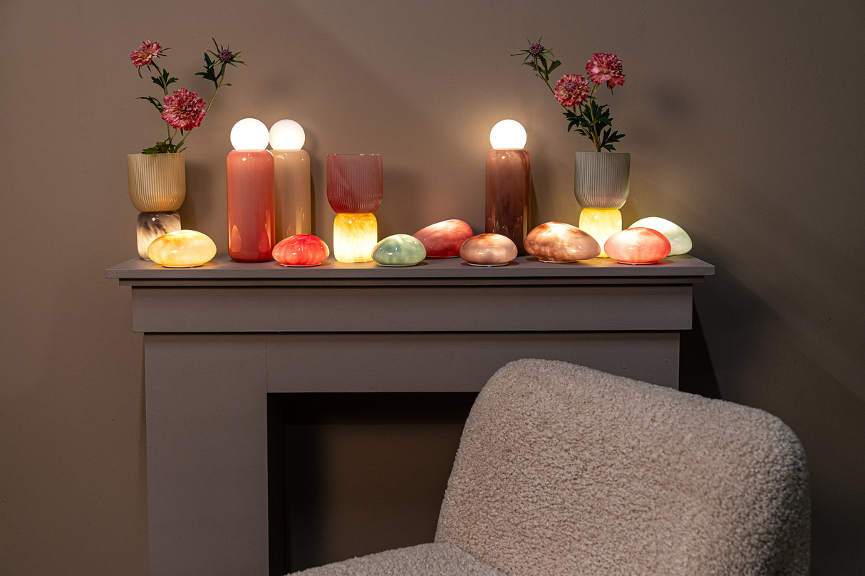 Shalon Stone Shaped Rechargeable LED Light 14cm Beige - GARDEN ORNAMENTS INCL SOLAR - Beattys of Loughrea