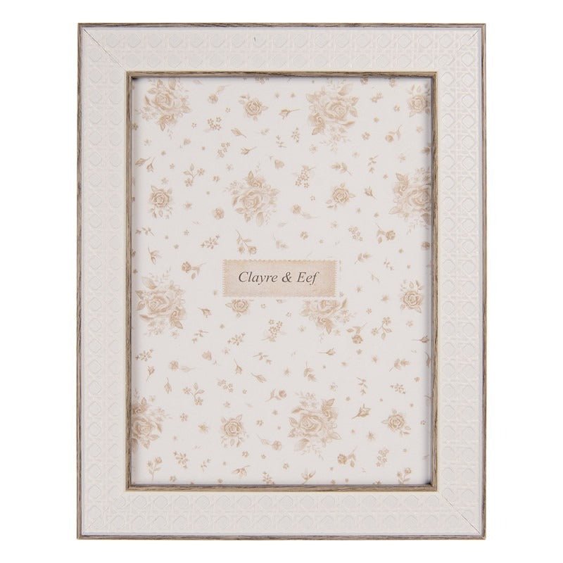 Photo Frame 13 x 18cm White MDF Rectangle Bohemian - PHOTO FRAMES - PLATED, GILT, STONE - Beattys of Loughrea