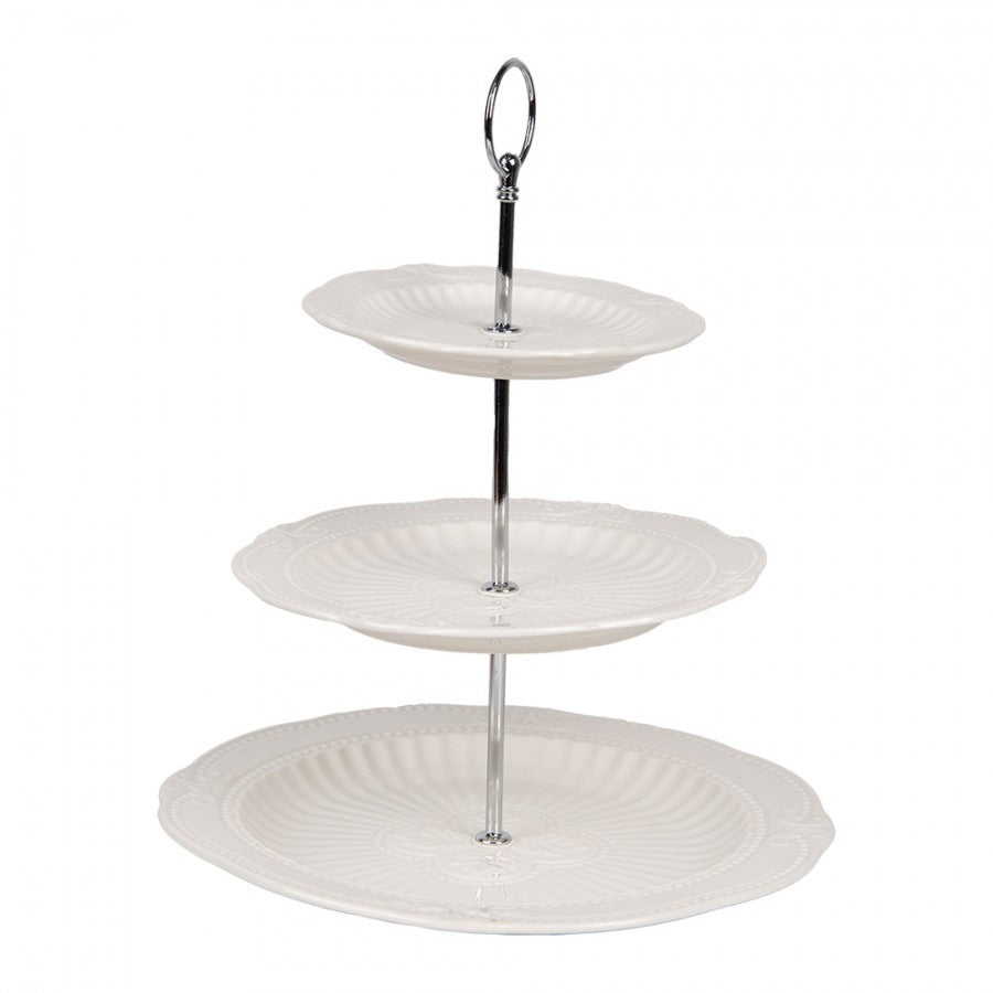 Etagere 3 Tier White Ceramic Cake Stand 26 x 31cm - GENERAL LOOSE WARE - Beattys of Loughrea