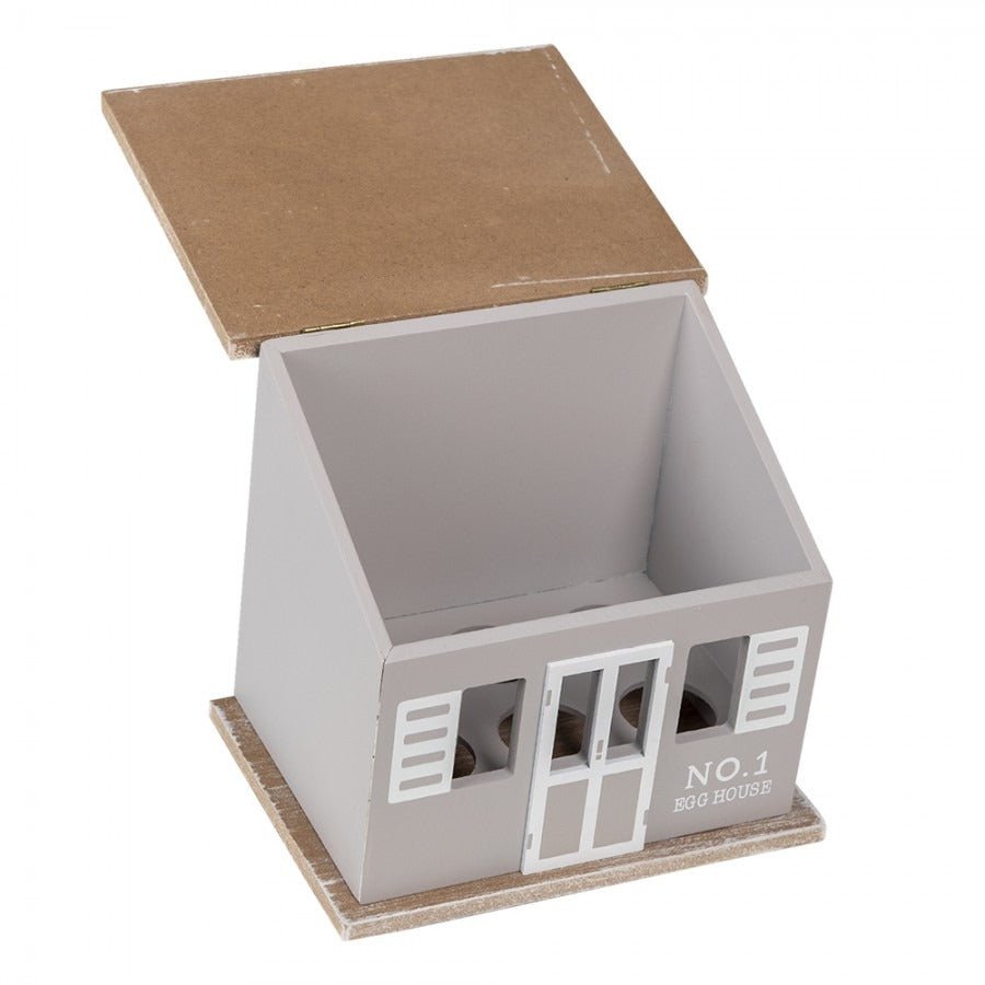 Egg Cabinet House 20 x 14 x 18cm Grey Brown Wood Rectangle - GENERAL LOOSE WARE - Beattys of Loughrea