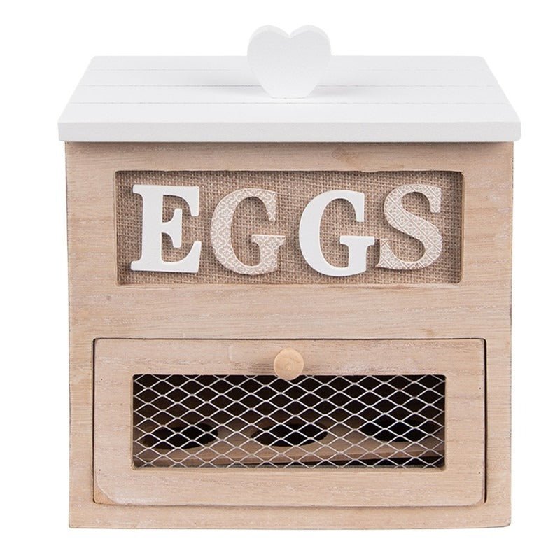 Egg Holder 18 x 9 x 20cm Brown Wood Rectangle Egg Rack - GENERAL LOOSE WARE - Beattys of Loughrea