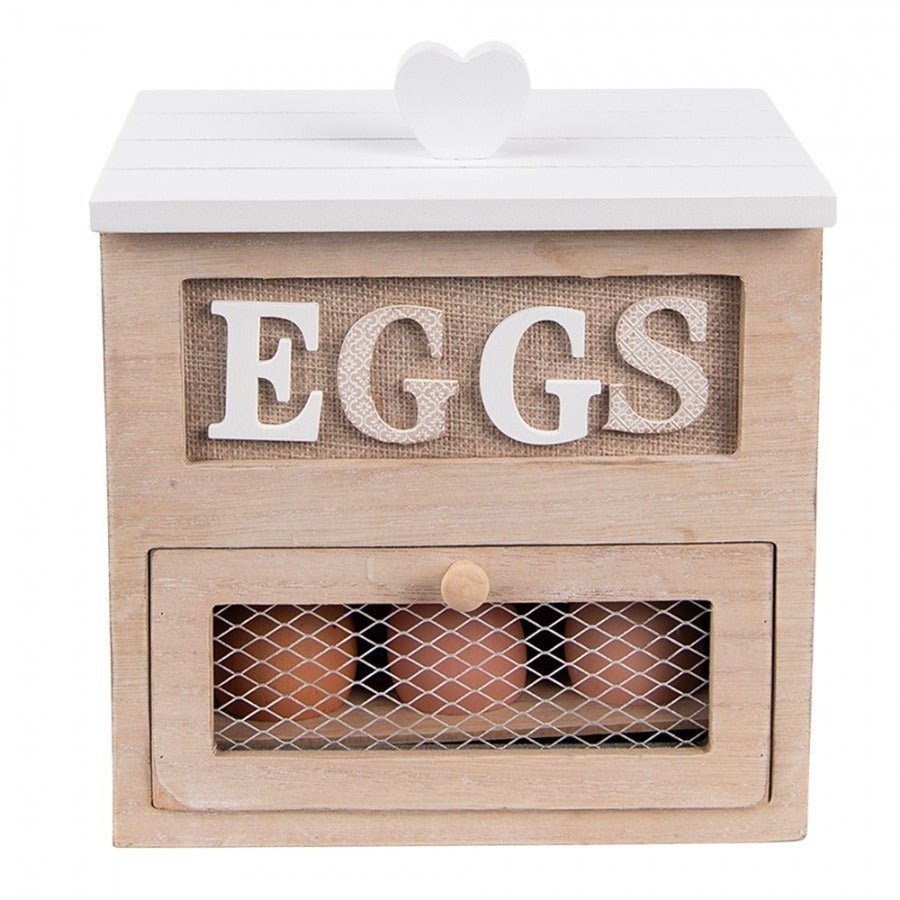 Egg Holder 18 x 9 x 20cm Brown Wood Rectangle Egg Rack - GENERAL LOOSE WARE - Beattys of Loughrea