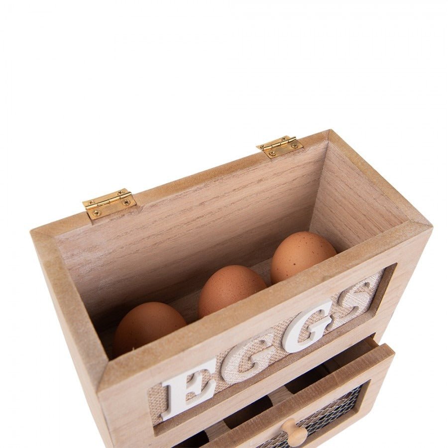Egg Holder 18 x 9 x 20cm Brown Wood Rectangle Egg Rack - GENERAL LOOSE WARE - Beattys of Loughrea
