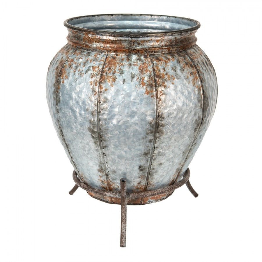 Vase 24 x 38cm Grey Brown Iron Round Decorative - FLOWERPOT/VASE/JUG 1 - Beattys of Loughrea