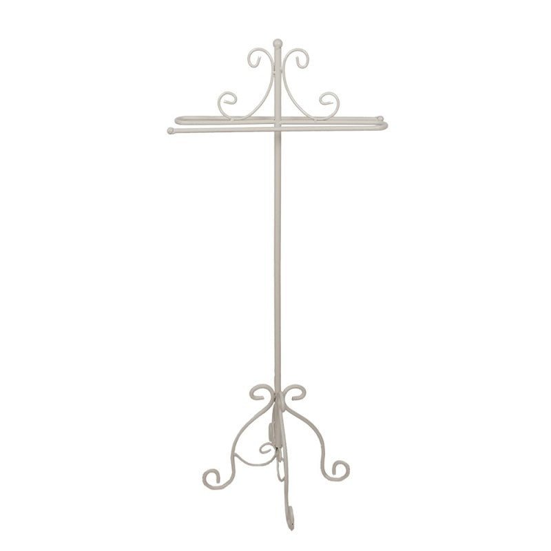 Free - standing Towel Holder 40 x 24 x 95cm White Metal - OCCASIONAL FURNITURE - Beattys of Loughrea