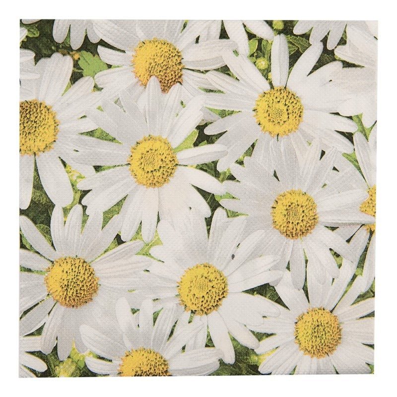 Pack of 20 Paper Napkins 33 x 33cm Daisy Flowers - APRON/GLOVE/TEXTILE - Beattys of Loughrea