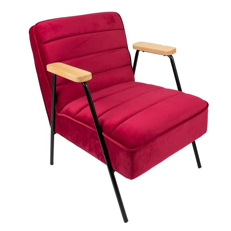Decorative Armchair with Armrests Fuchsia Red - LGE WOODEN FURNITURE - Beattys of Loughrea