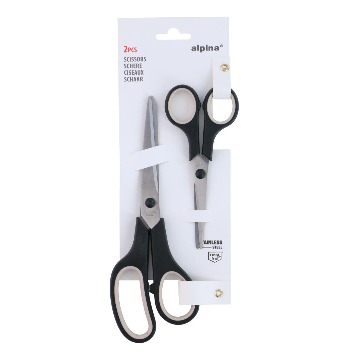 ALPINA Scissors Set 2 Pcs Black - KITCHEN HAND TOOLS - Beattys of Loughrea