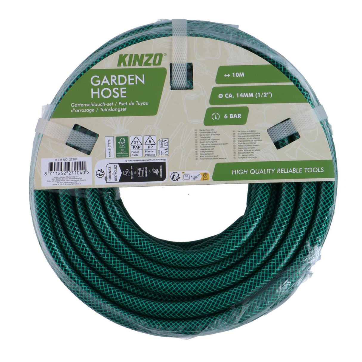 KINZO Garden Hose 10m - HOSE - Beattys of Loughrea