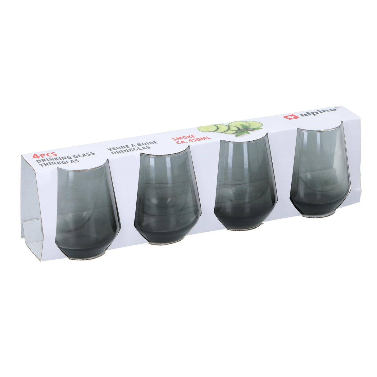 ALPINA Tinted 450ml Drinking Glasses 4 pcs - DRINKING GLASSES - Beattys of Loughrea