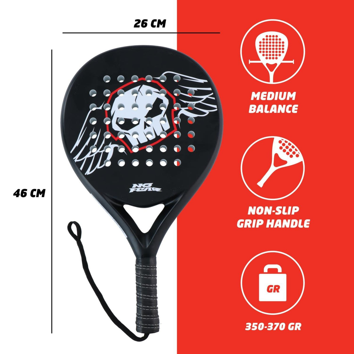NO FEAR Padel Racket - RAQUETS/BALLS/GOLF/DARTS - Beattys of Loughrea