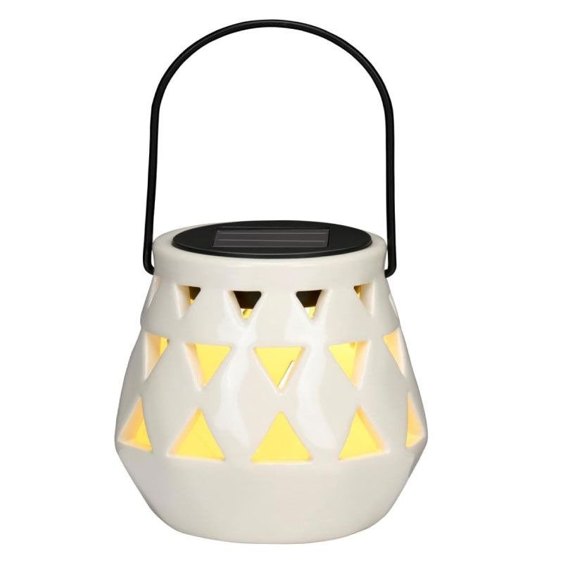 Articasa White 10x11cm Solar Garden Lantern - GARDEN ORNAMENTS INCL SOLAR - Beattys of Loughrea
