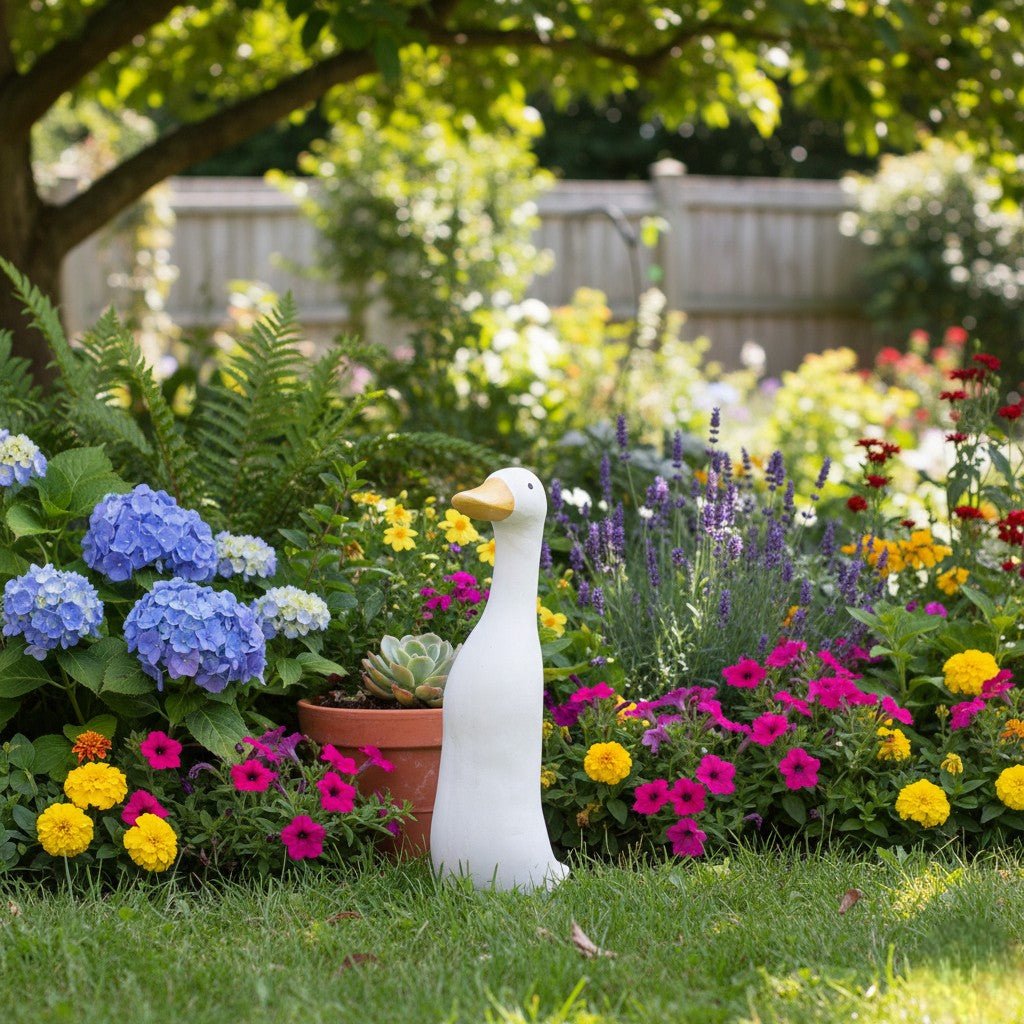 Decoris White Duck Decorative Figure 35cm - ORNAMENTS - Beattys of Loughrea