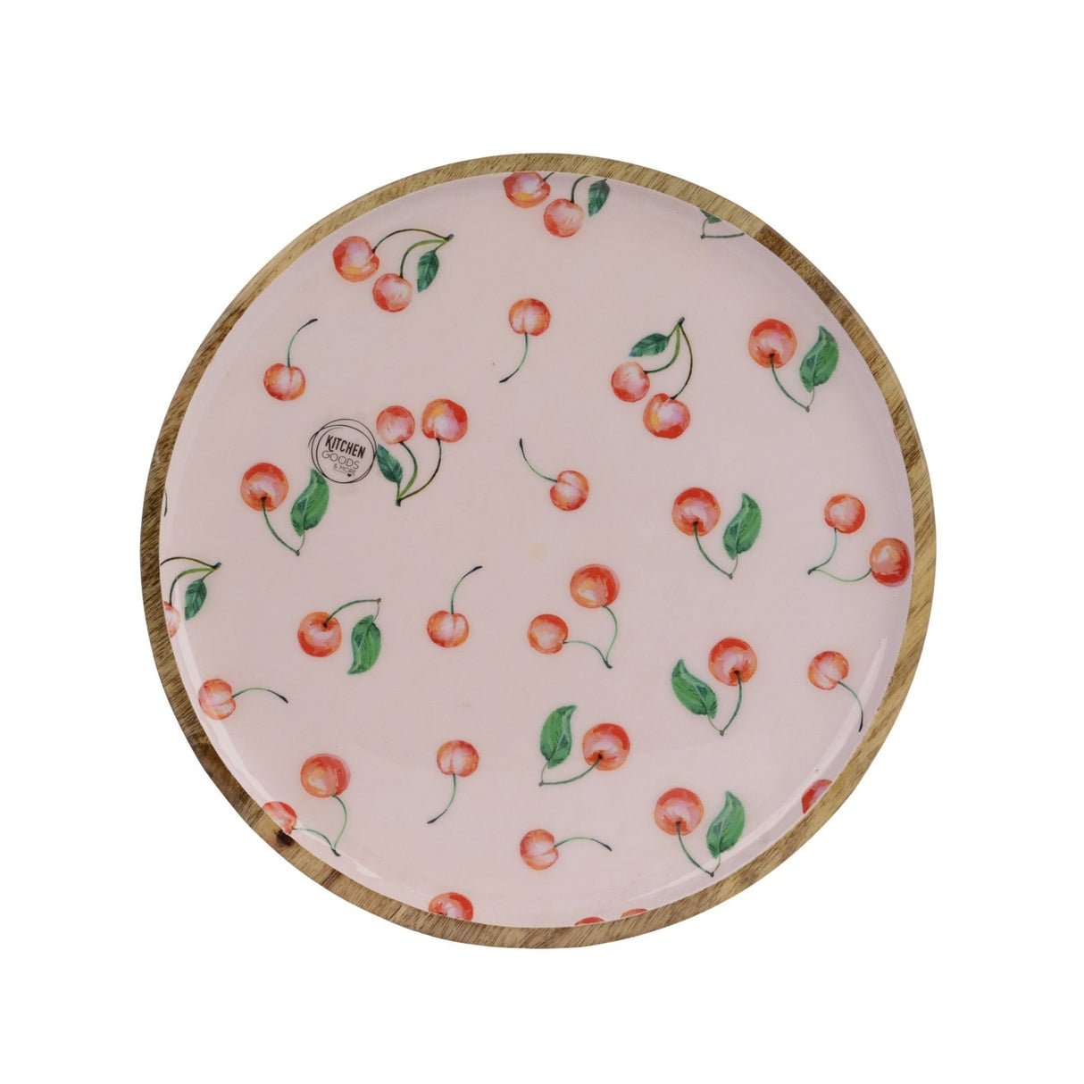 Decoris Cake Stand With Cherry Print 27.5cm - WOODEN KITCHENWARE /ACCESSORIES - Beattys of Loughrea