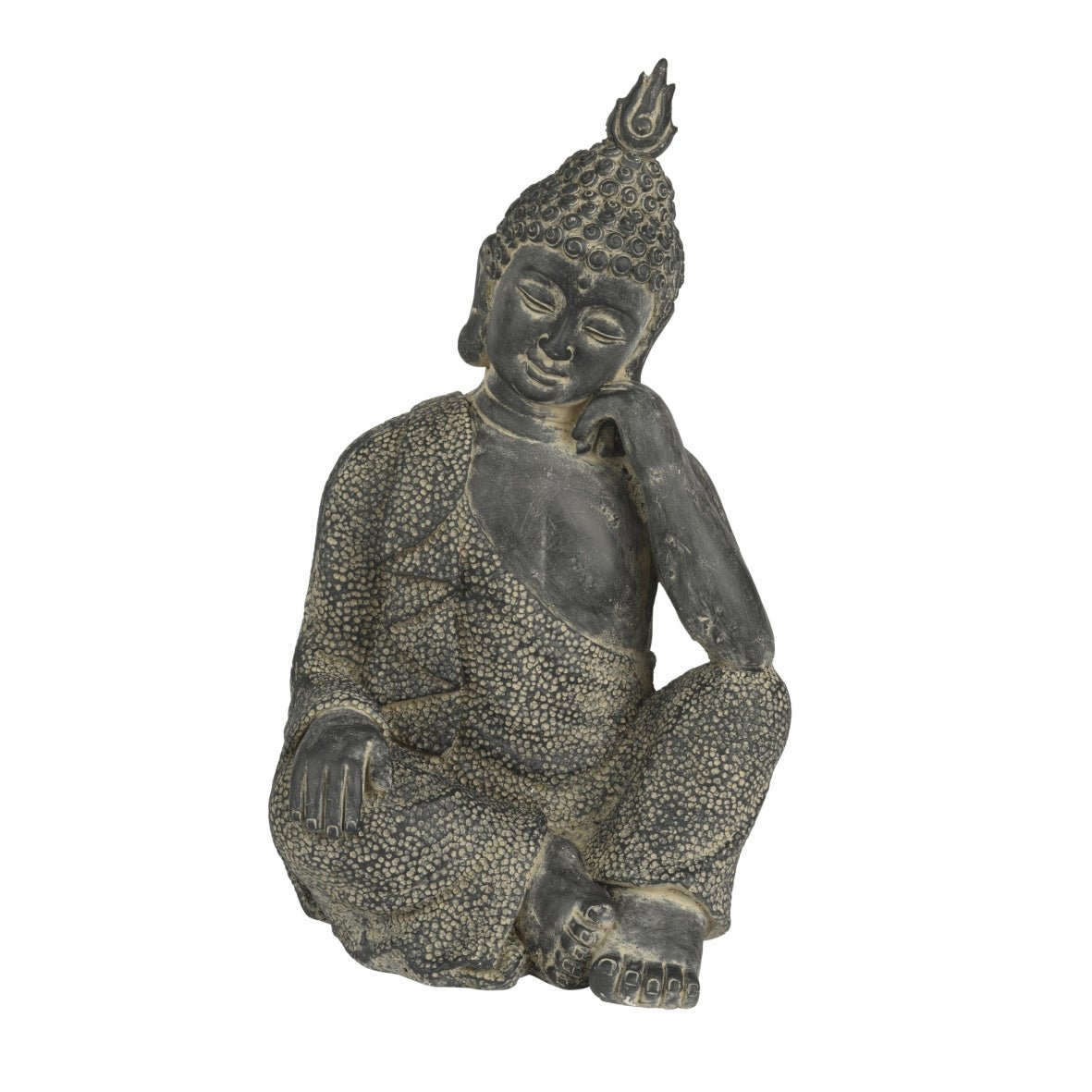 Buddha Statue Matte Black 45cm - GARDEN ORNAMENTS INCL SOLAR - Beattys of Loughrea