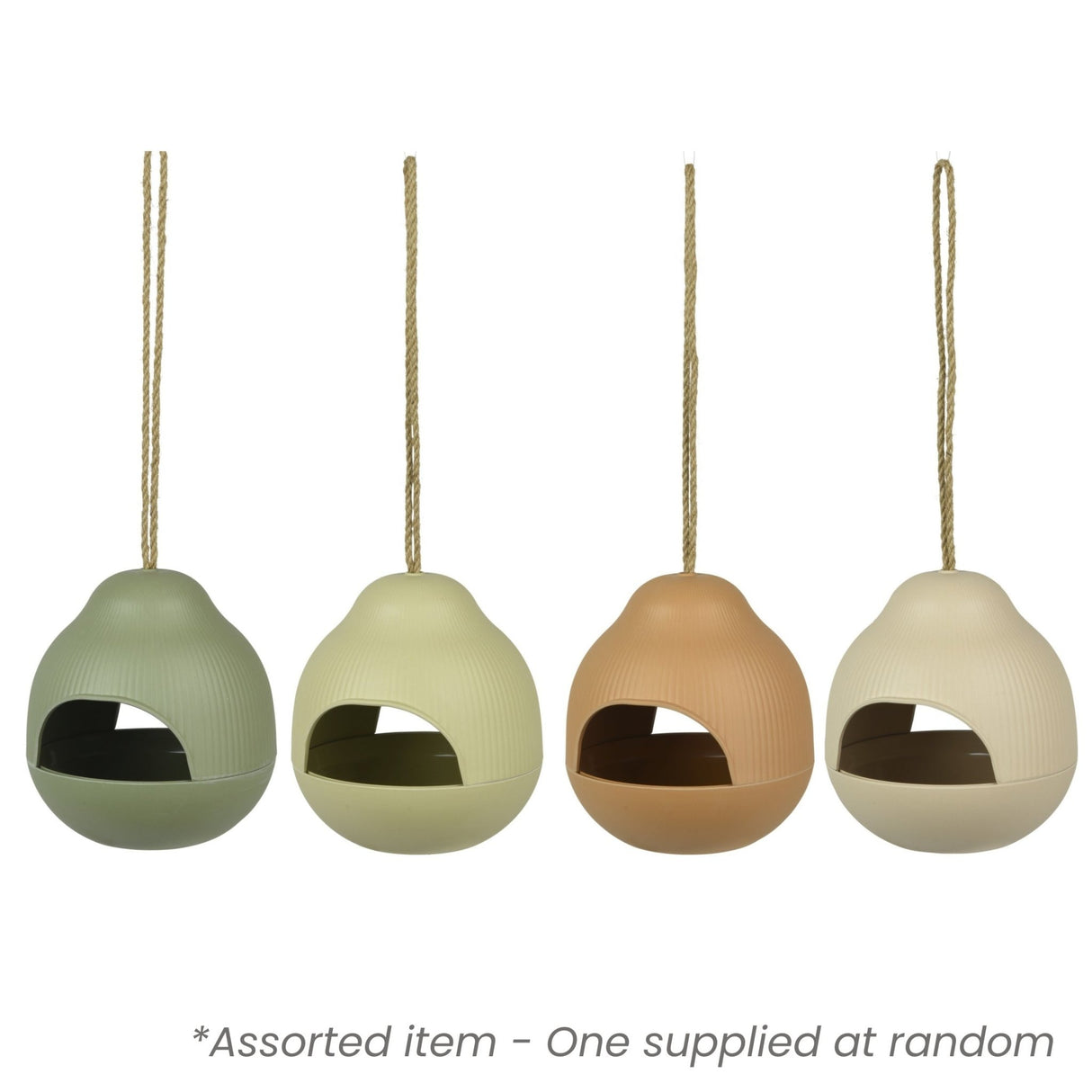 Hanging Bamboo Fibre Bird Feeder Assorted - One Supplied* - BIRD HOUSE/ FEEDERS - Beattys of Loughrea