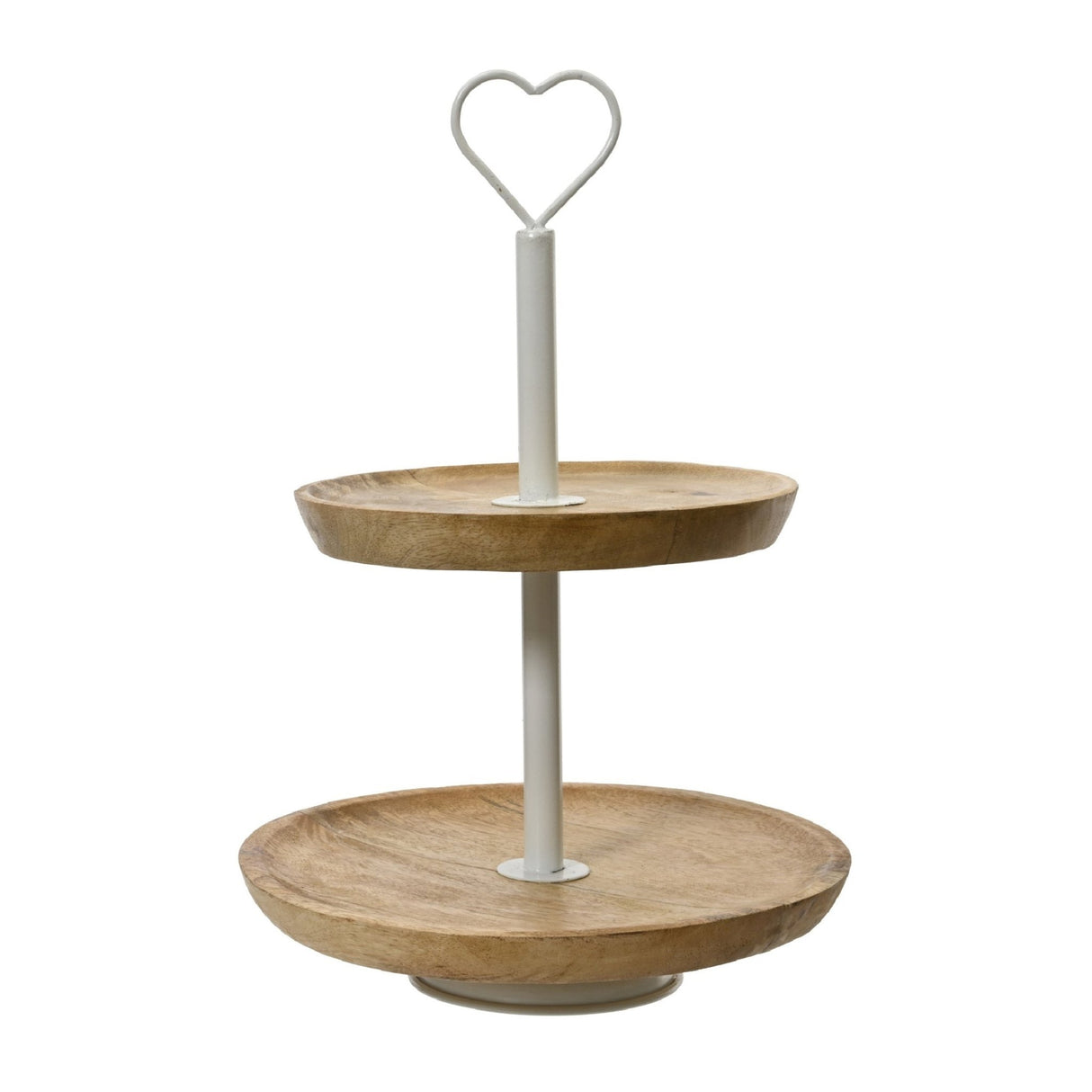 Wooden Cake Stand, 2‑Tier, Lightly Browned, Brown - WOODEN KITCHENWARE /ACCESSORIES - Beattys of Loughrea
