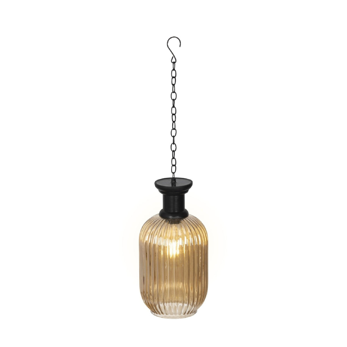 Lumineo Outdoor Solar Hanging Lamp in Golden Glass - GARDEN ORNAMENTS INCL SOLAR - Beattys of Loughrea
