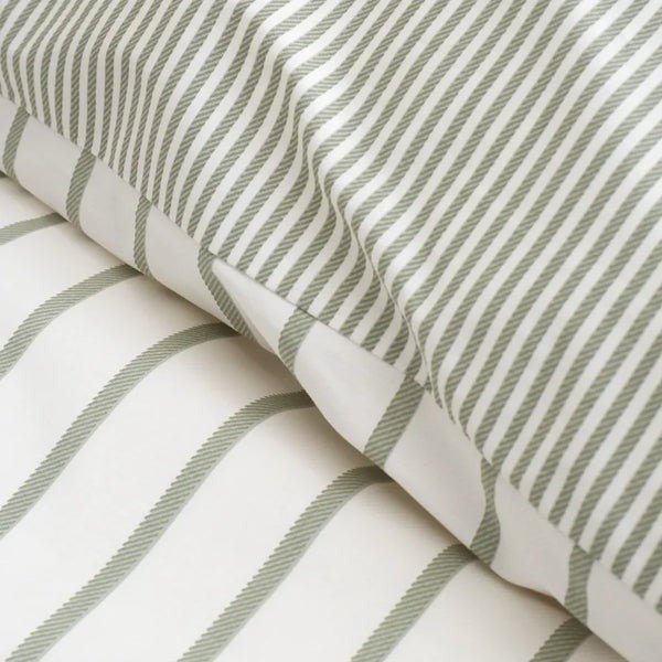 Bianca Hampton Stripe Green 200 Thread Count Duvet Cover Set – King - DUVET COVERS - Beattys of Loughrea