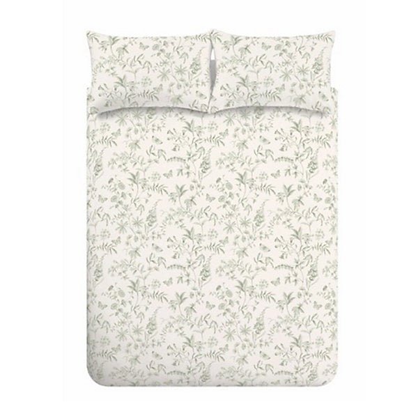 Bianca Thea Floral 200 Thread Count Cotton Green Reversible Duvet Cover Set – King - DUVET COVERS - Beattys of Loughrea