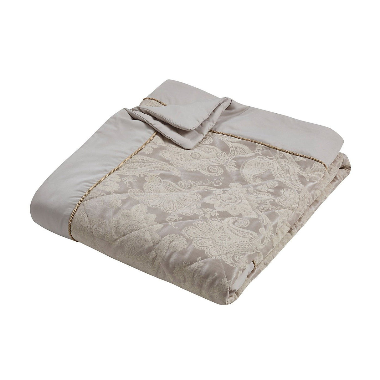 Catherine Lansfield Opulent Jacquard Bedspread Champagne Gold 240x260cm - BED SPREADS/COVERS/QUILTS - Beattys of Loughrea