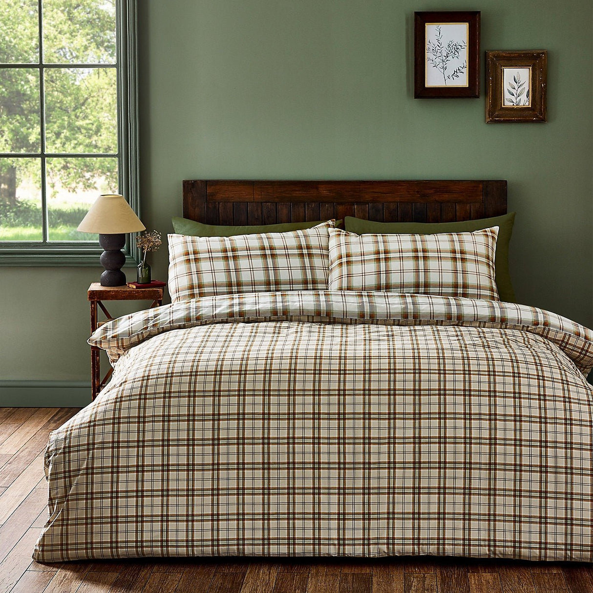 Catherine Lansfield Bedding Kelso Check Duvet Set Burnt Orange - Kingsize - DUVET COVERS - Beattys of Loughrea