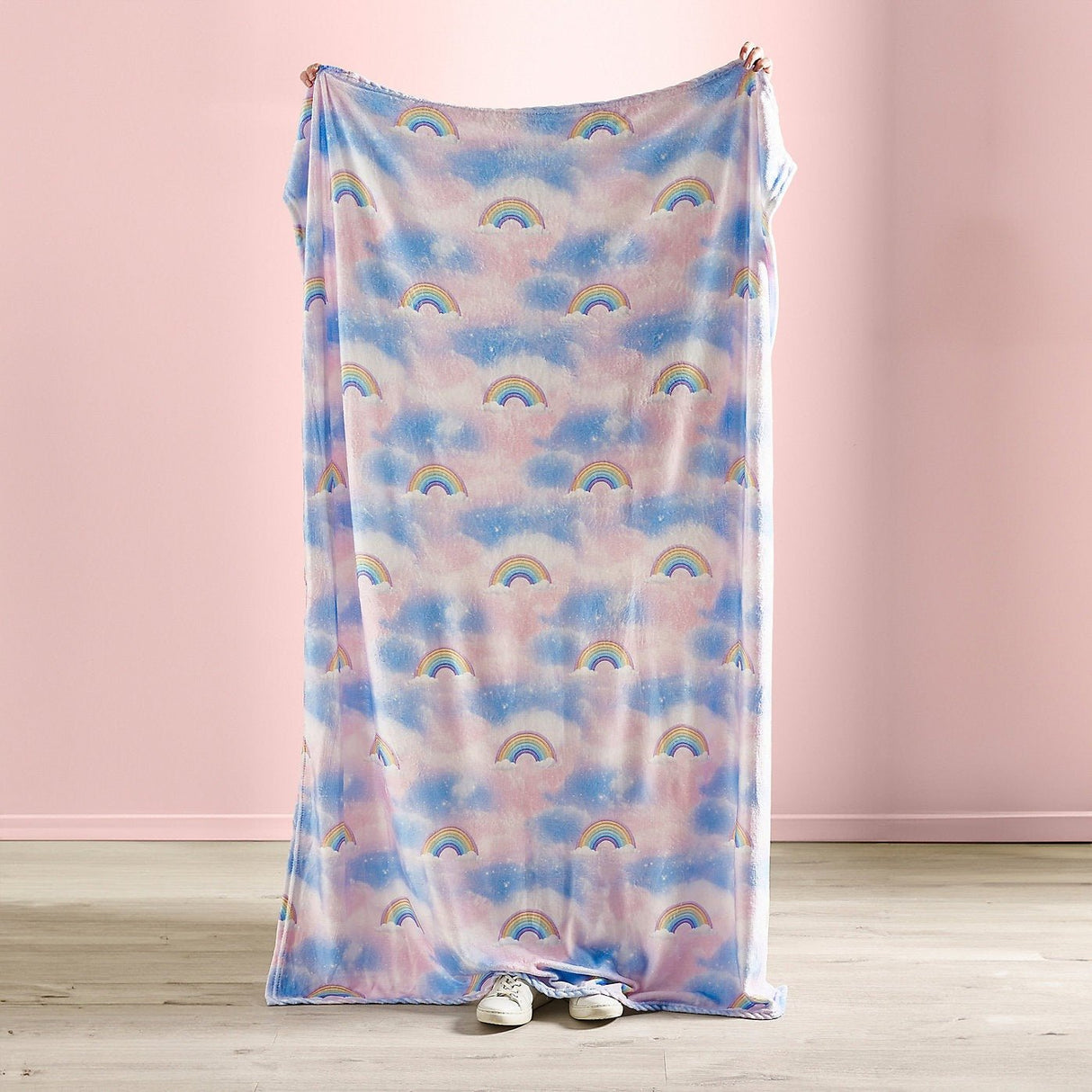 Catherine Lansfield Candy Unicorn Rainbow Cosy Fleece Blanket Throw – Pink (130x170cm) - THROWS/BLANKETS - Beattys of Loughrea