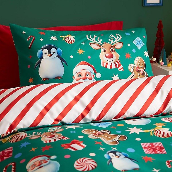 Catherine Lansfield Christmas Icons Festive Children Duvet Cover Set – Double - DUVET COVERS - Beattys of Loughrea