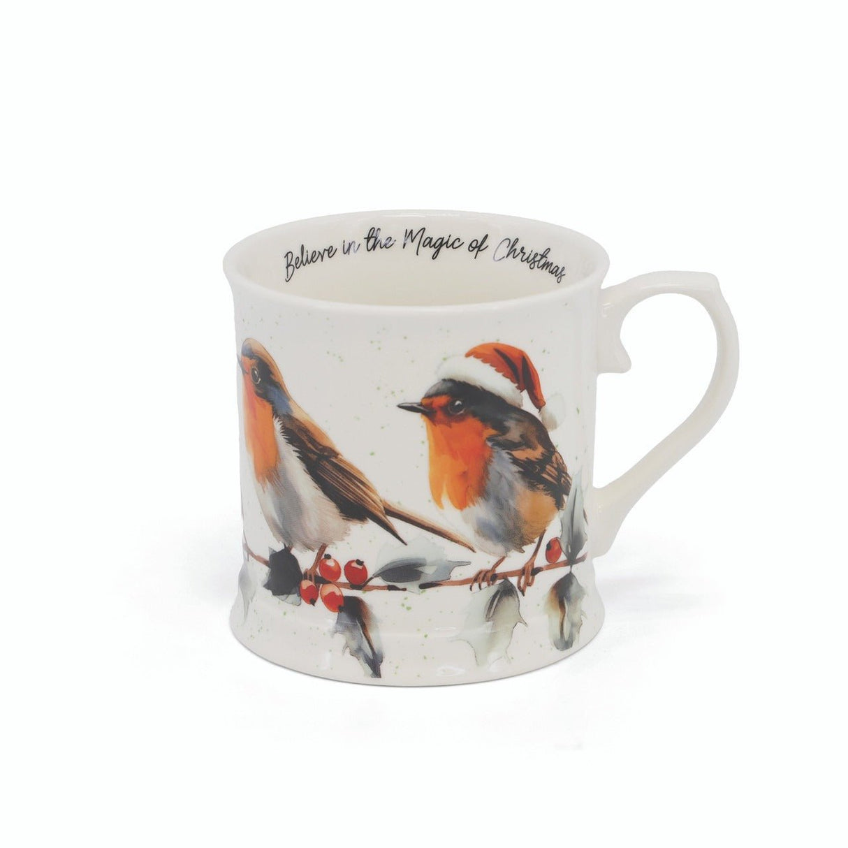 TIPPERARY CRYSTAL Christmas Robins Set of 2 Tankard Mugs - MUG SETS - Beattys of Loughrea