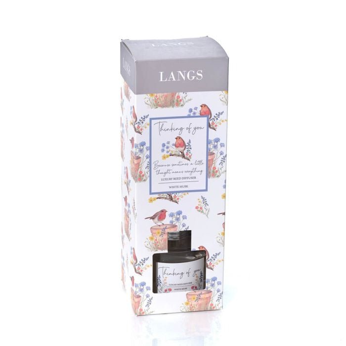 Garden Birds Reed Diffuser Robin Thinking Of You White Musk 100ml - POT POURRI/AROMATHERAPY/OILS/DIFFUSER - Beattys of Loughrea