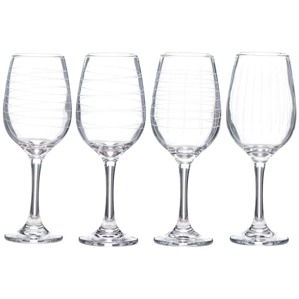 Newgrange Living Clear Cut Party Wine Glasses, Set of 4 - GLASS GIFTWARE - DEC STONES - Beattys of Loughrea