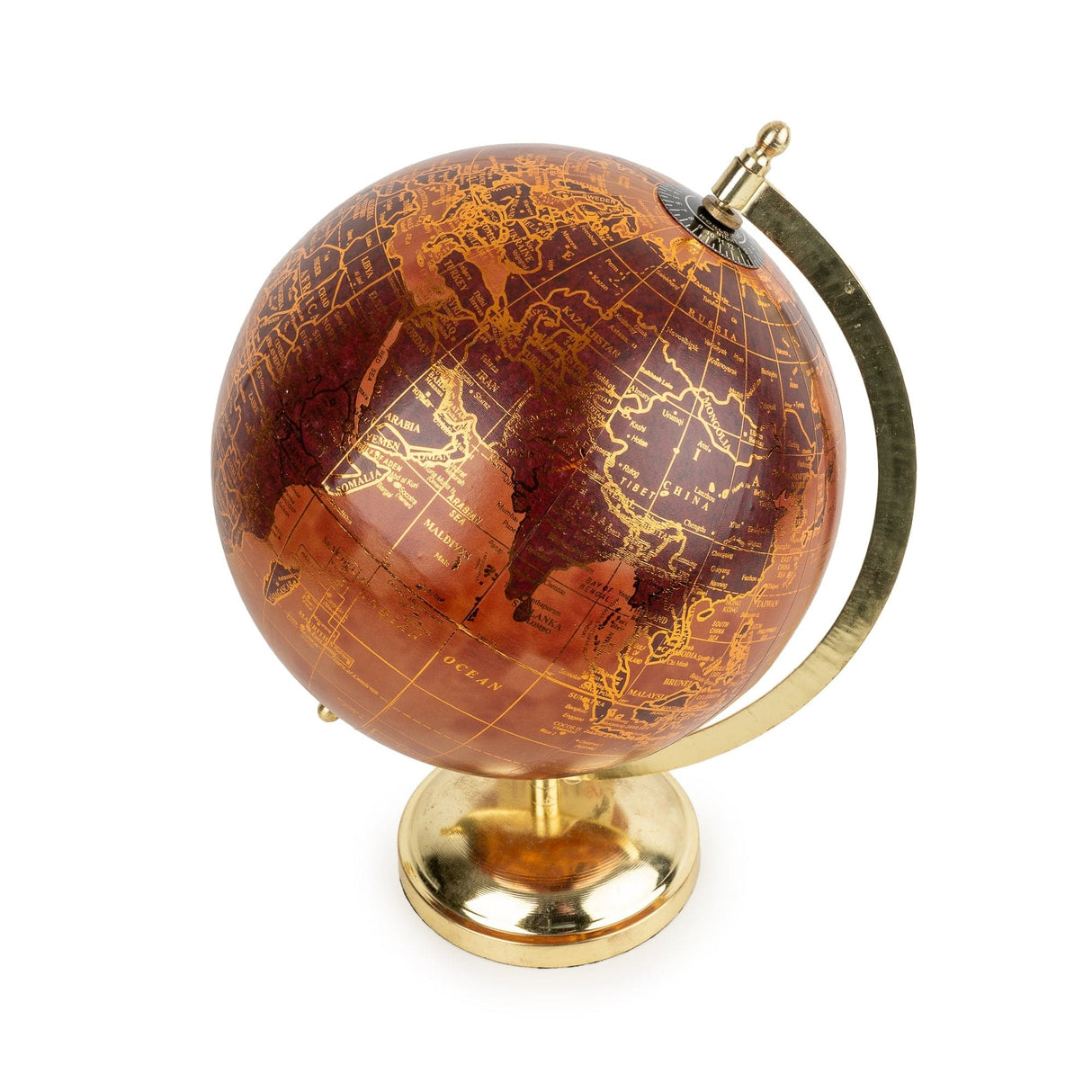 8" Globe - Terracotta and Golds - ORNAMENTS - Beattys of Loughrea