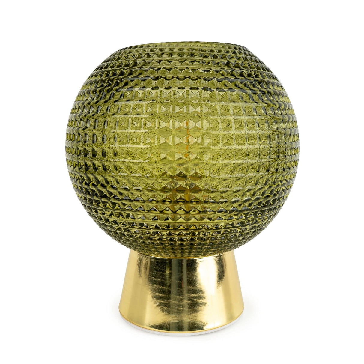 Round LED Dimpled Lamp - Green - TABLE/BEDSIDE LAMPS - Beattys of Loughrea